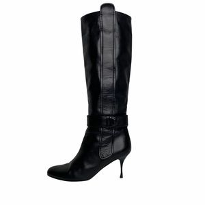 Black Leather Knee High Boots (Salvatore Ferragamo)